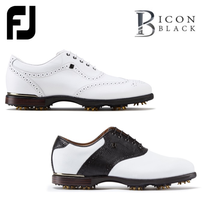 Footjoy FJ Icon Black Golf Shoes + FREE Socks
